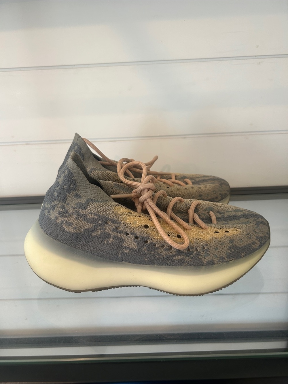 Yeezy Boost-style Sneakers in Gray and Beige